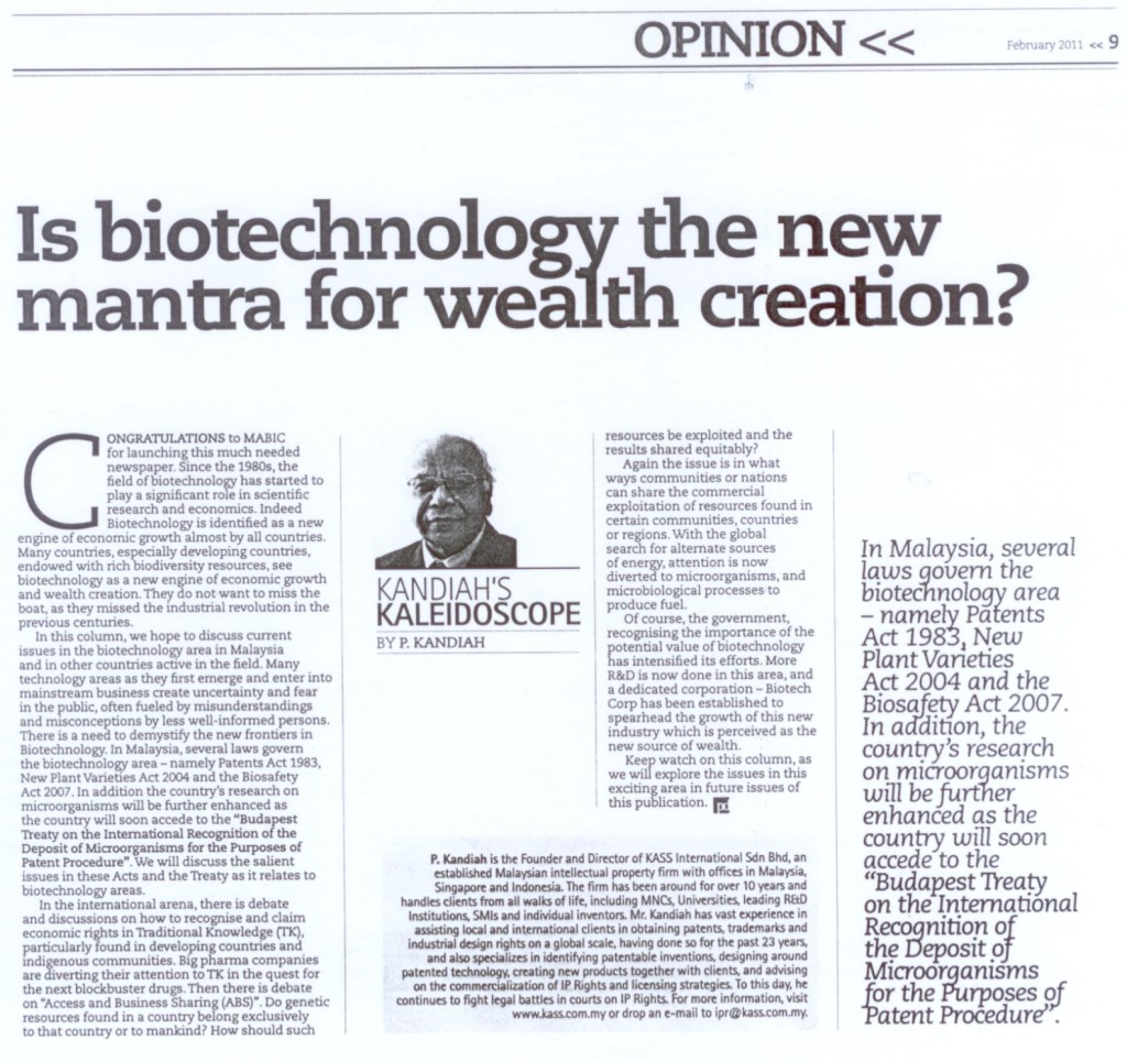[Die Petrischale] Is Biotechnology the new mantra for wealth creation