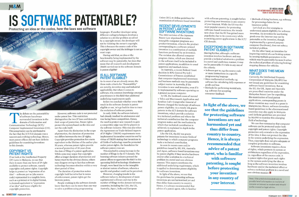 Is Software Patentable