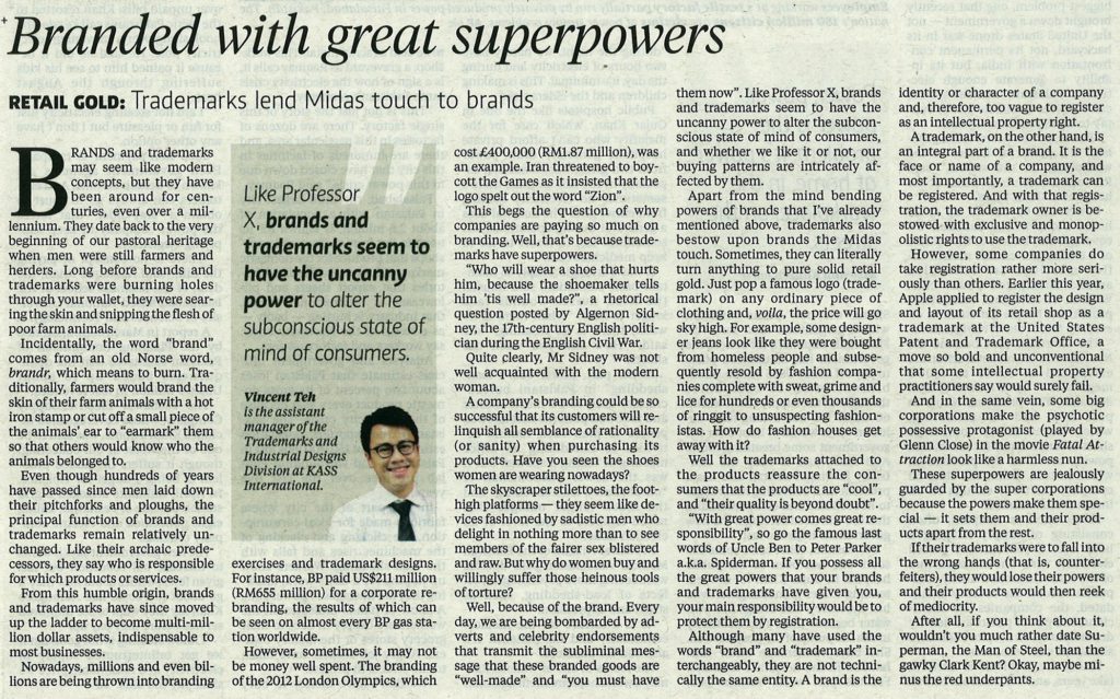 [New Sunday Times] Branded with great superpowers