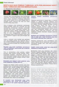 November Ausgabe der Landwirtschaft 2010_Info 8_Akta 2004_KASS Schutz von Pflanzenzüchtungen