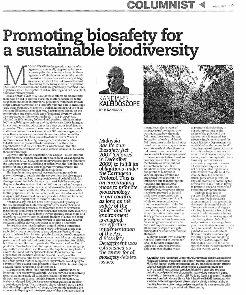 [Petri Dish] Promoting Biosafety for a sustainable Biodiversity