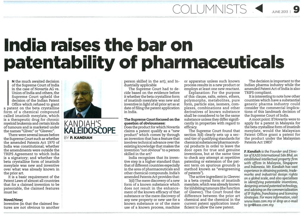 [The Petri Dish] India raises the bar on patentability of pharmaceuticals