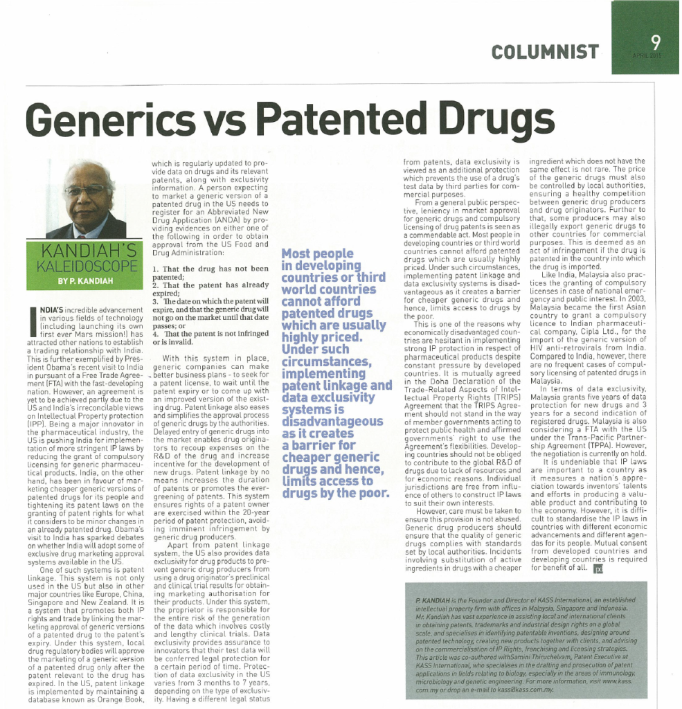 [ペトリ皿] Generics vs Patented Drugs
