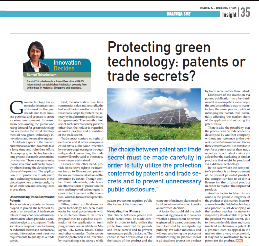 [MSME] Protecting Green Tech