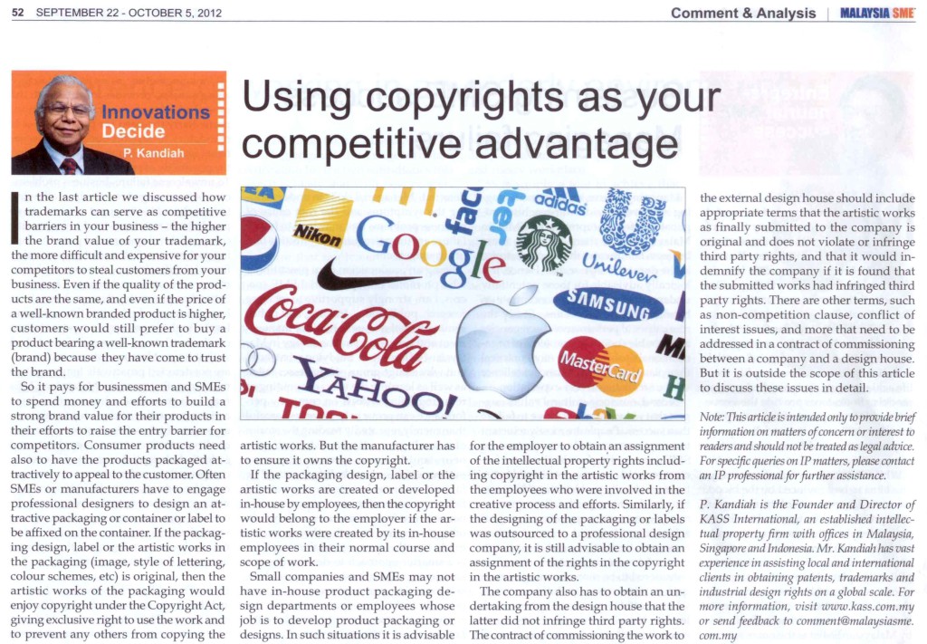Using copyrights as your competitive advantage
