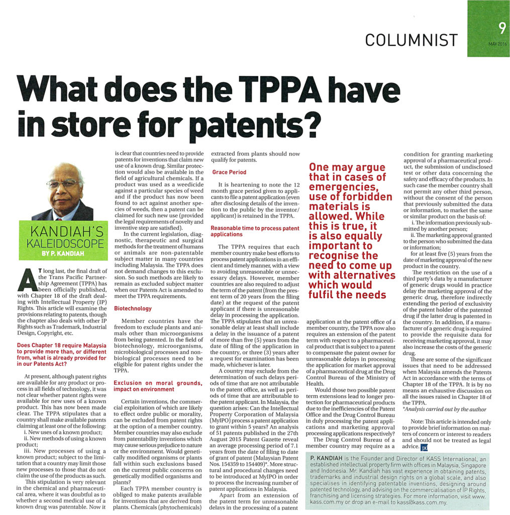[The Petri Dish] What does the TPPA have in store for patents